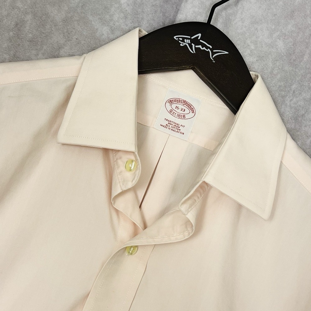 Brooks Brothers Men's 15-33 Pink Non-Iron Cotton Shirt